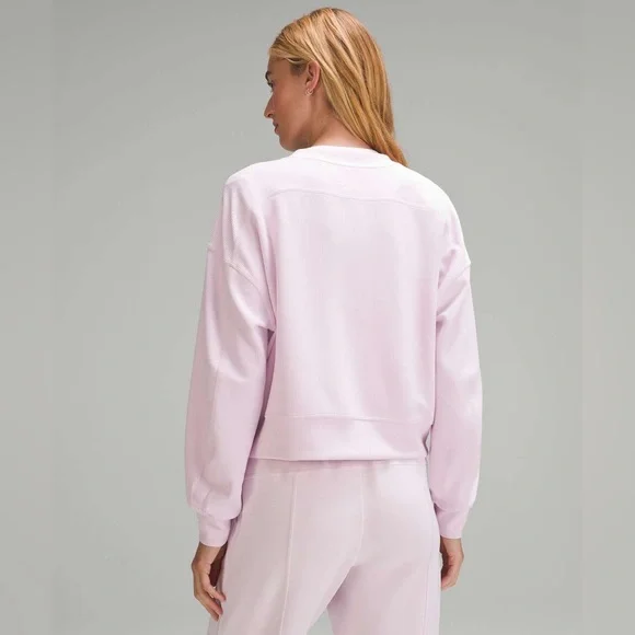 Lululemon Ribbed Softstreme Oversized Cropped Crew•Meadowsweet Pink•LIKE NEW•2 - Picture 3 of 15
